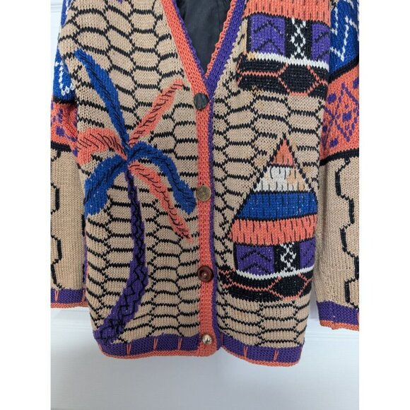 Alfonso Pozo for Globetrotter Hand Knit Cardigan Womens Size XL Tribal Ethnic - Picture 5 of 13